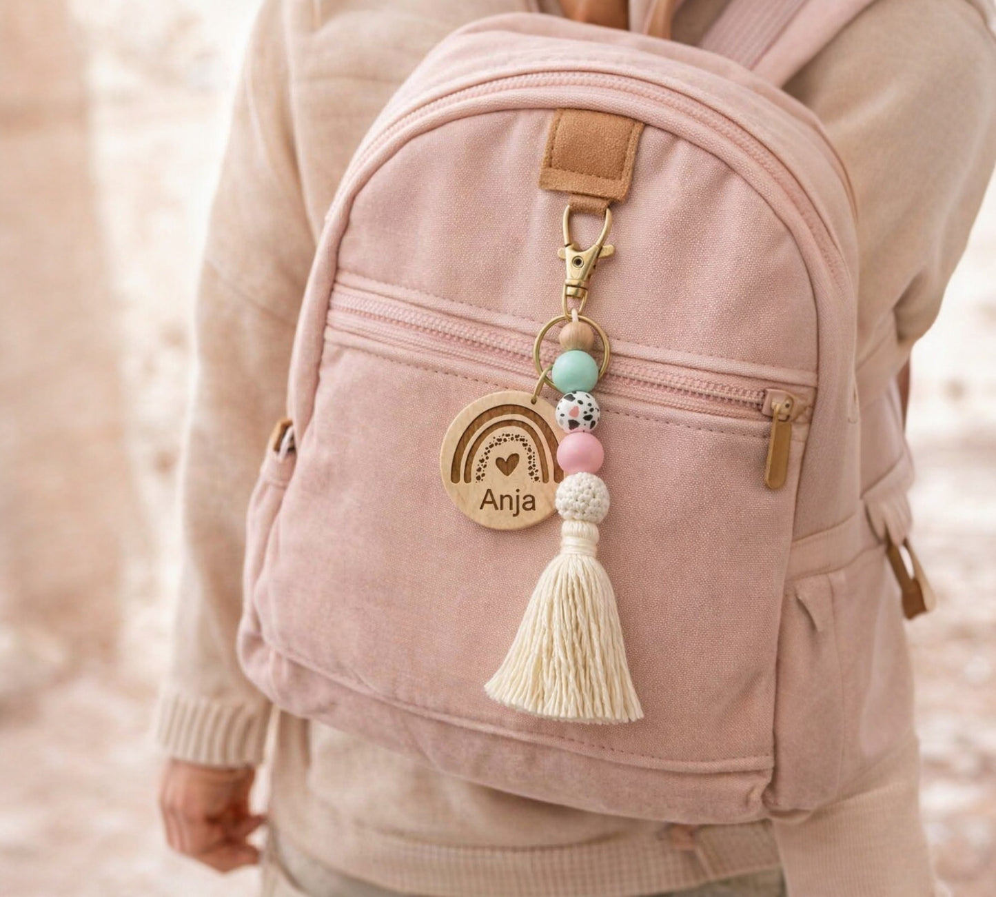 Personalisierter Boho Taschen- & Schlüsselanhänger