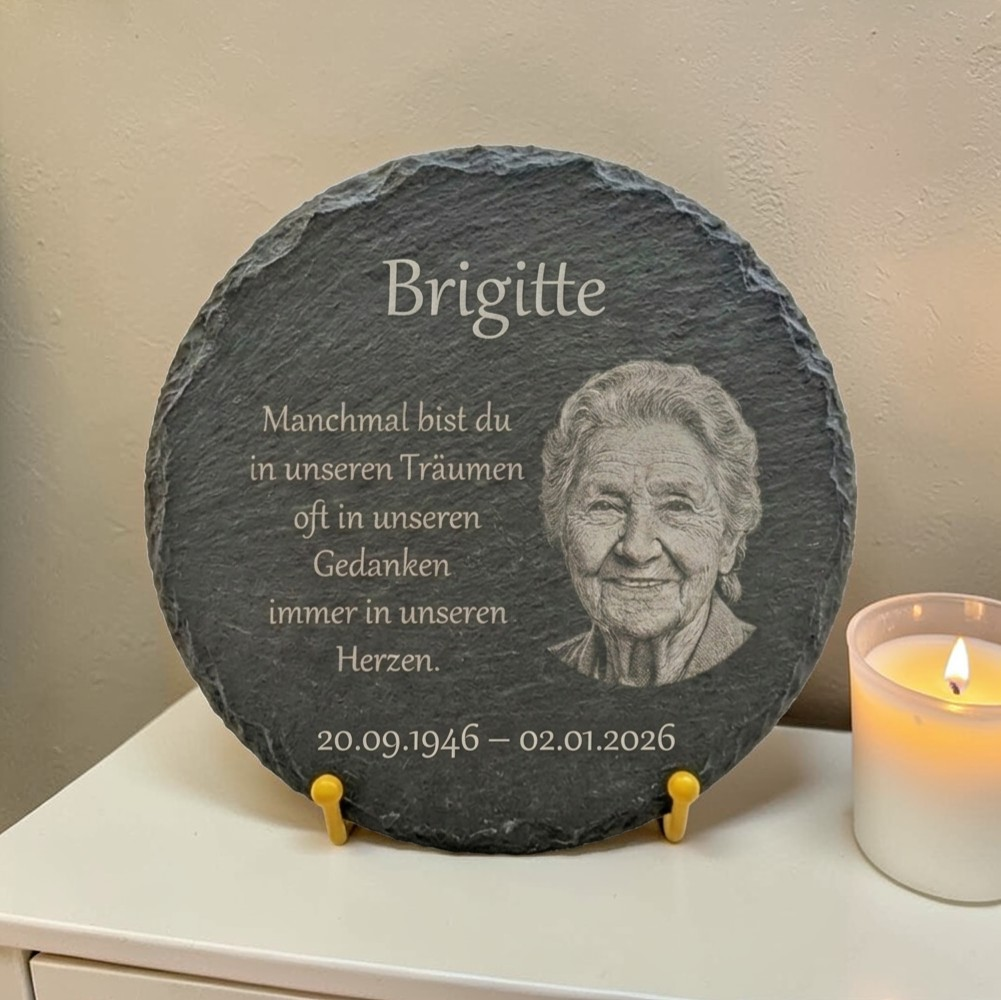 Personalisierte Schiefer-Gedenktafel