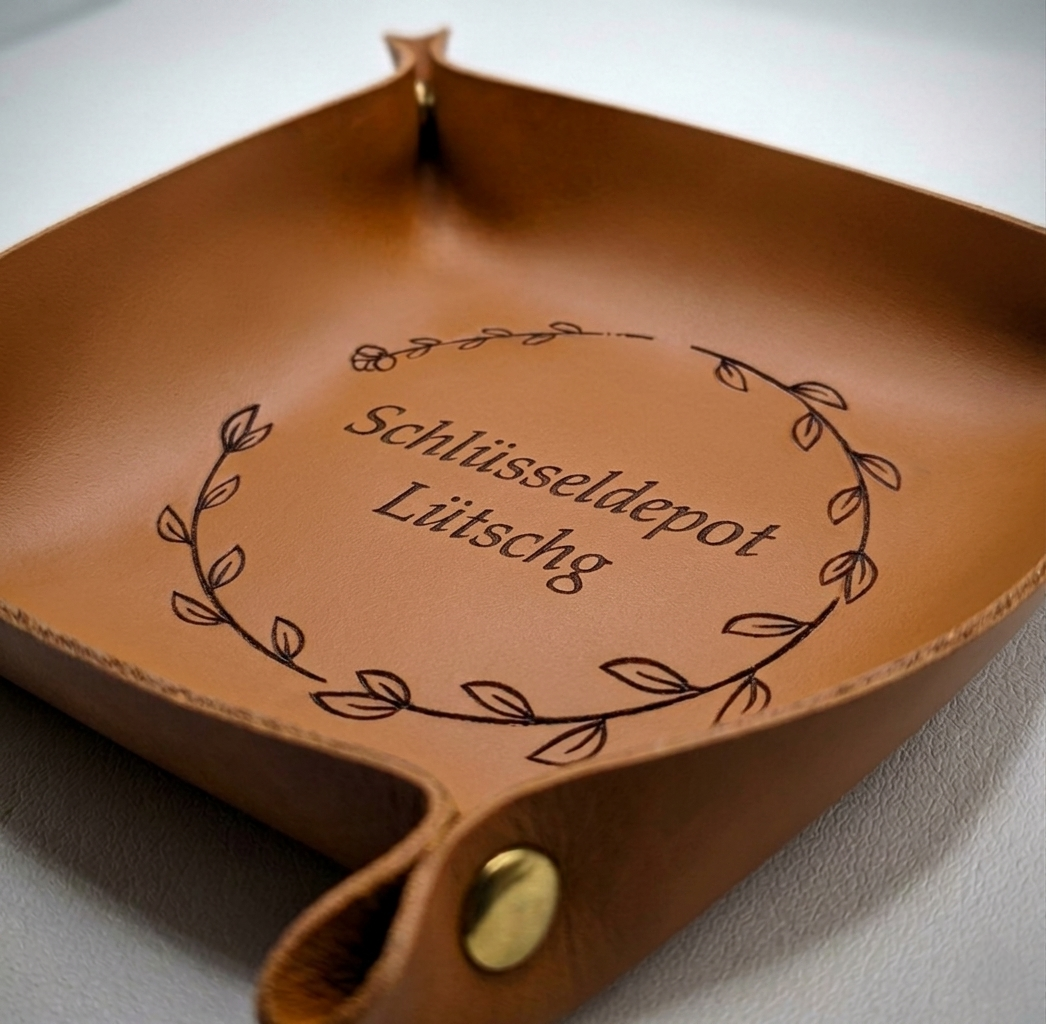 Personalisierte Leder-Ablageschale
