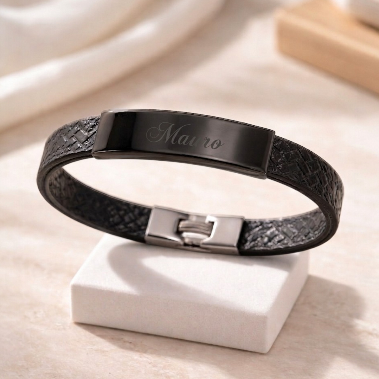 Personalisiertes Lederarmband für Herren