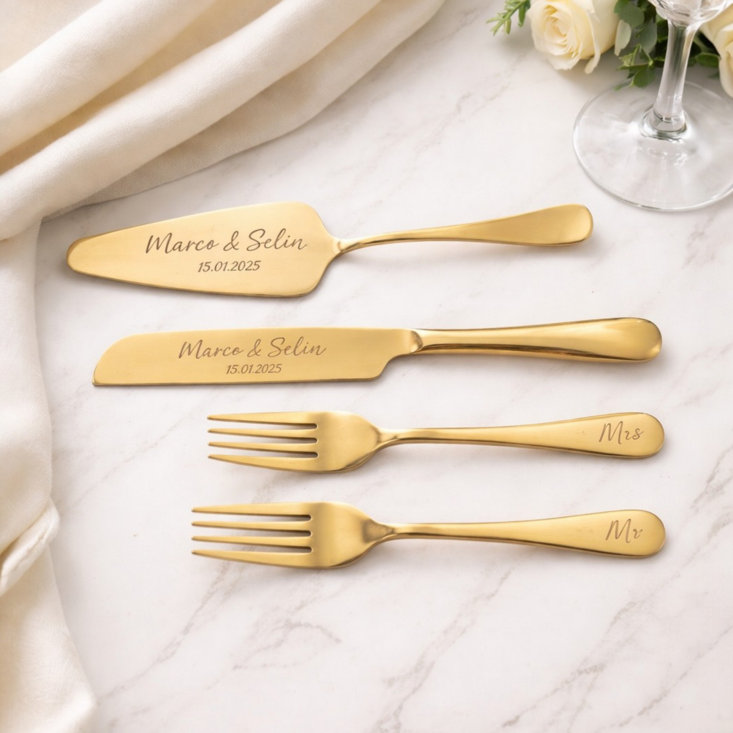 Personalisiertes Tortenbesteck-Set