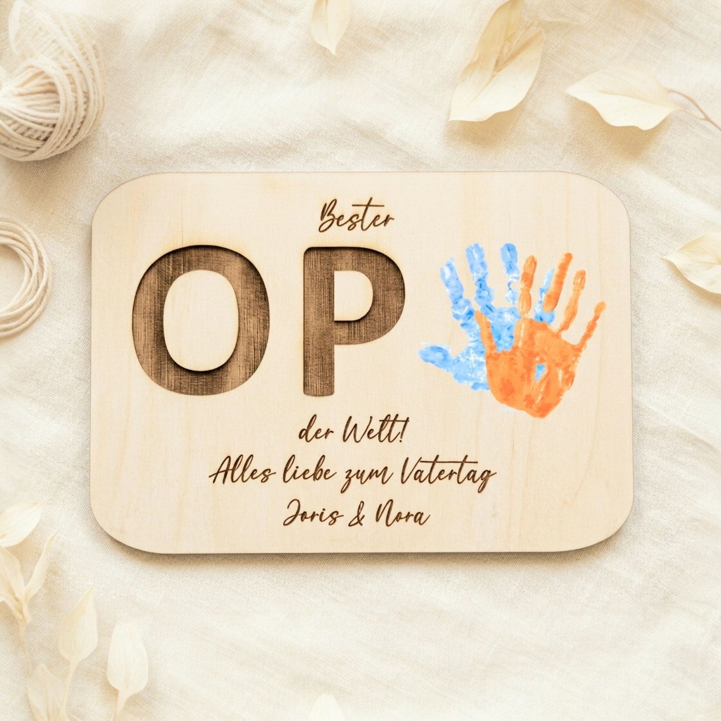Personalisiertes Holzschild "Vatertag"