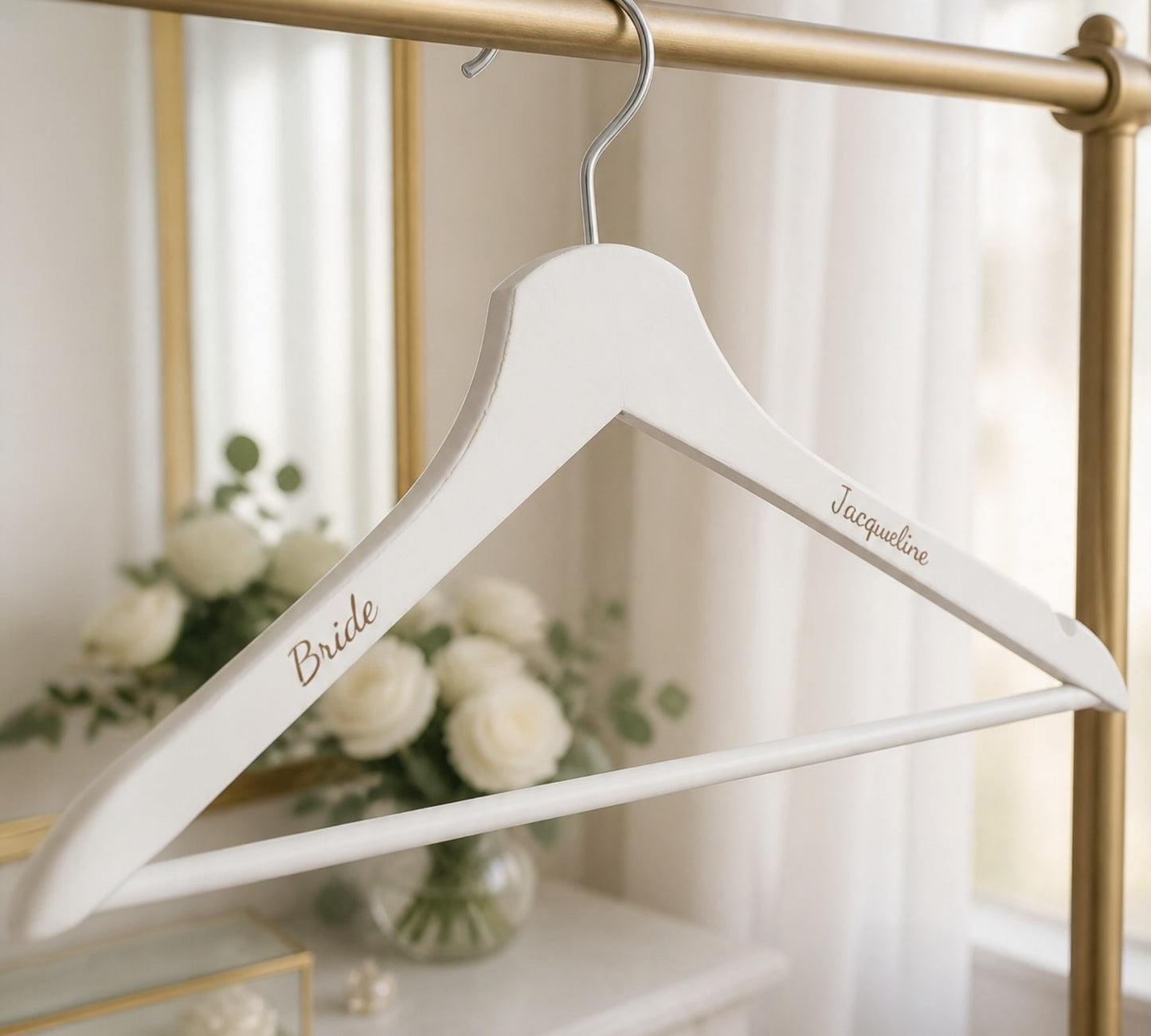 Personalisierte Hochzeitskleiderbügel