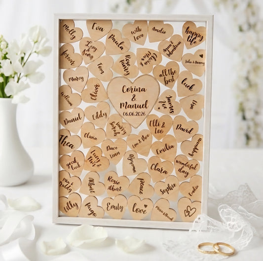 Personalisierbarer Gästebuch für Hochzeit, Geburtstag oder Taufe