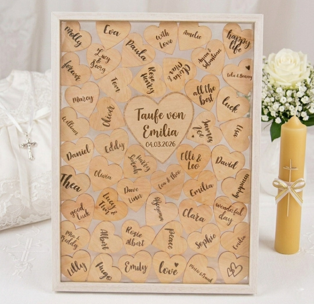 Personalisierbarer Gästebuch für Hochzeit, Geburtstag oder Taufe