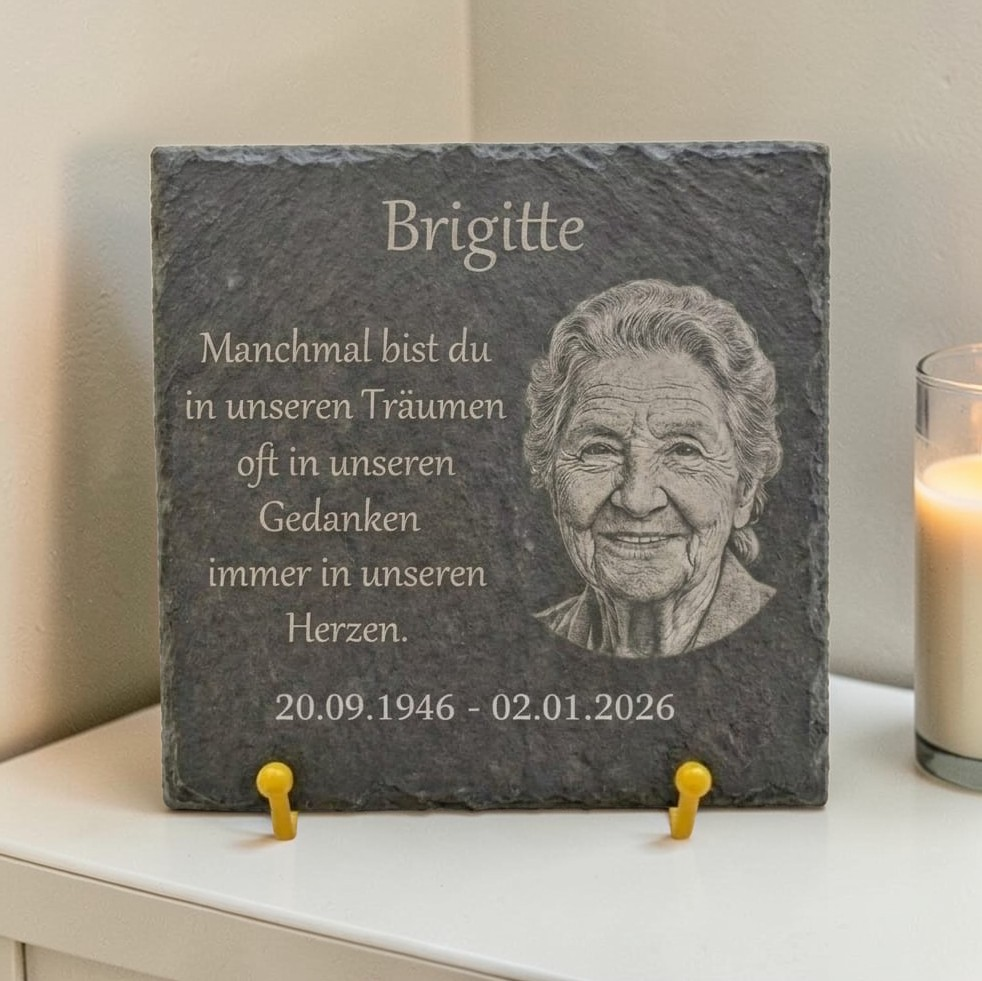 Personalisierte Schiefer-Gedenktafel