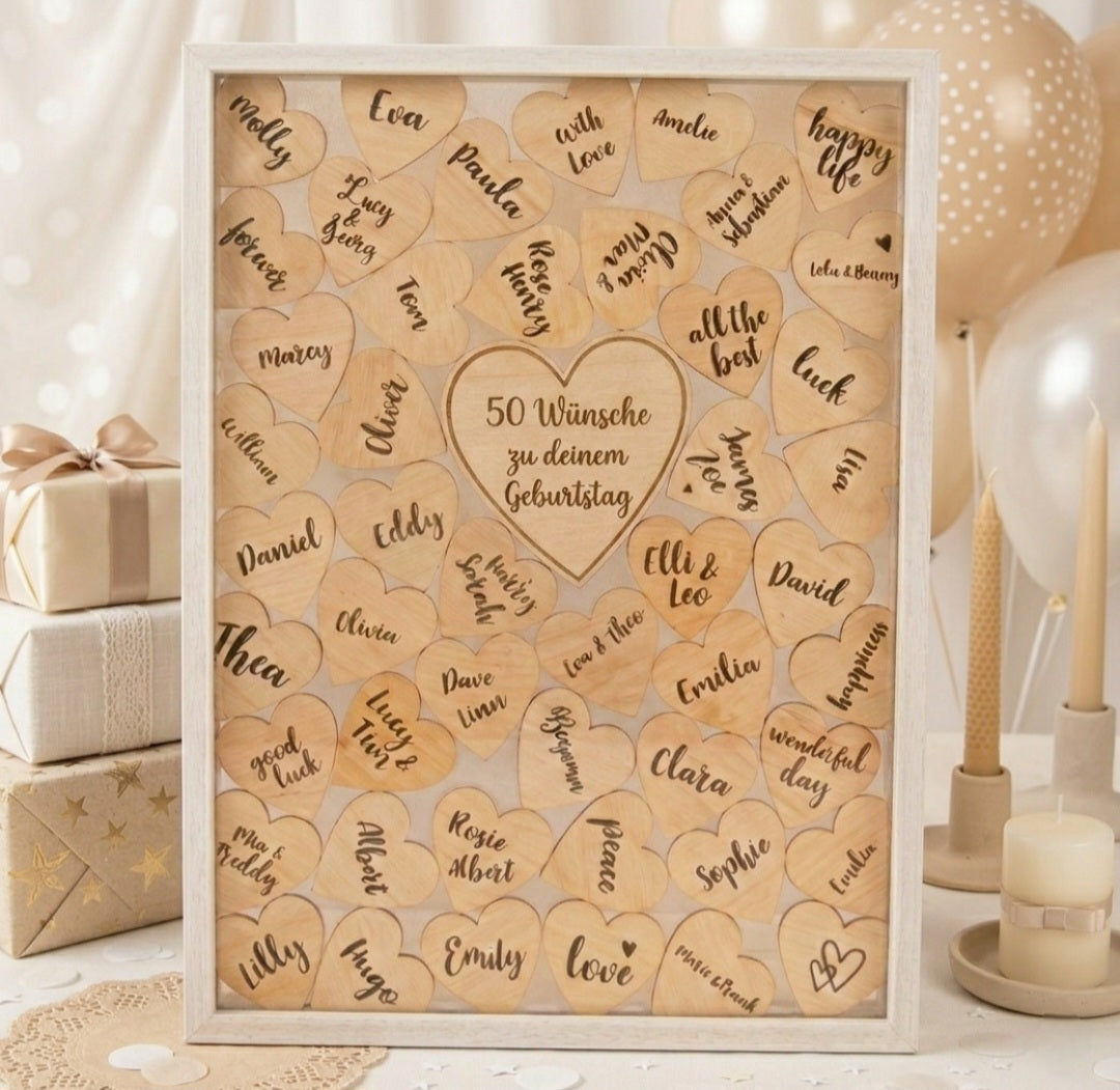 Personalisierbarer Gästebuch für Hochzeit, Geburtstag oder Taufe