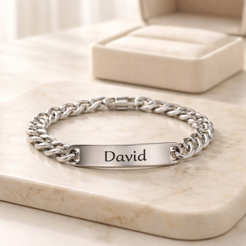 Personalisierbares Edelstahl-Armband für Herren