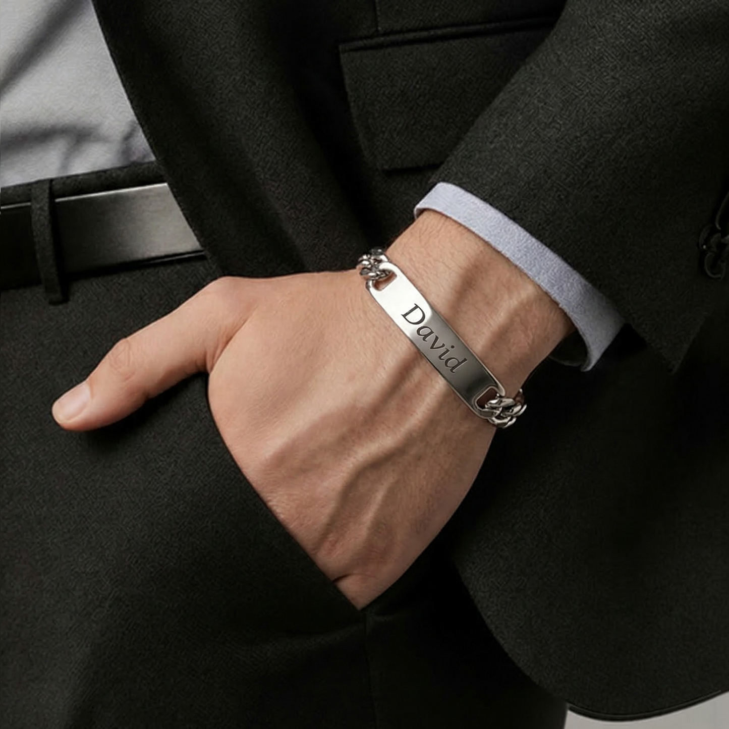 Personalisierbares Edelstahl-Armband für Herren