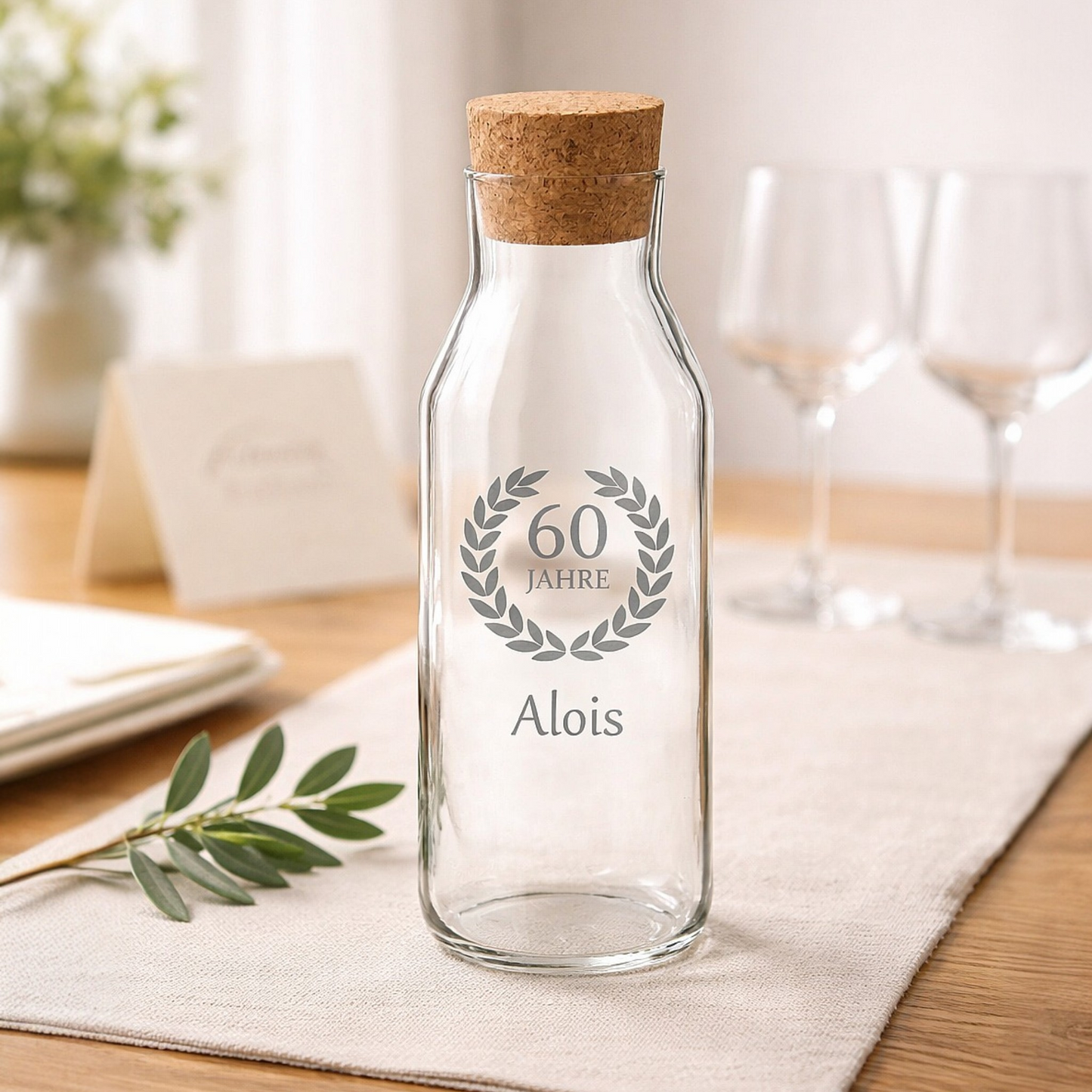 Personalisierte Glasflasche